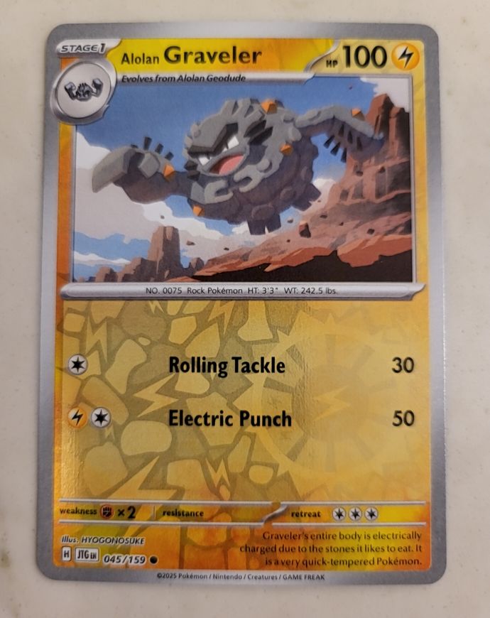 2025 Pokémon Journey Together #045 Alolan Graveler — front