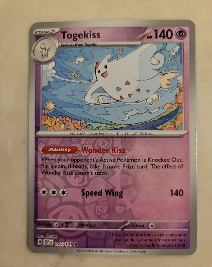 2024 Pokémon SV08 Surging Sparks #072 Togekiss — front