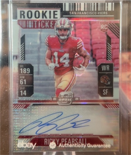 2024 Panini Contenders Optic Rookie Ticket #189-61-14 Ricky Pearsall — front