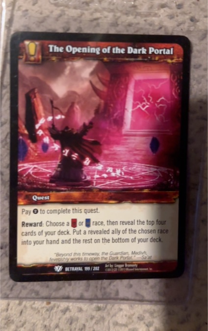 2012 World of Warcraft TCG Betrayal of the Guardian #199 The Opening of the Dark Portal — front