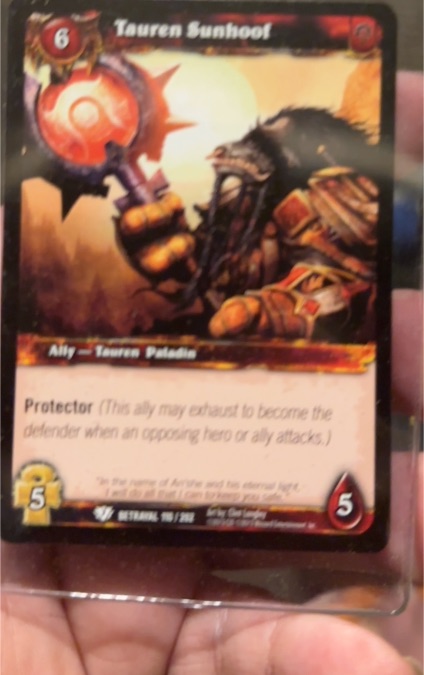 World of Warcraft TCG 2007 #95 Tauren Sunhoof — front