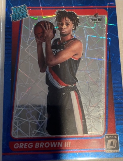 2021-22 Donruss Optic #195 Greg Brown III Blue Velocity — front
