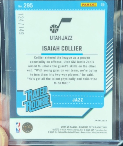 2024-25 Panini Donruss Optic #295 Isaiah Collier — front
