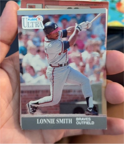 1991 Fleer Ultra Lonnie Smith #not visible Braves Outfield — front