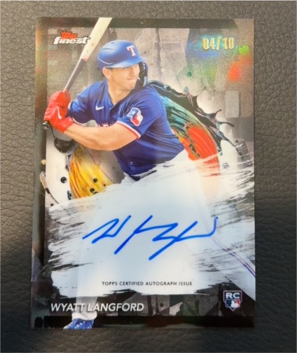 2024 Topps Finest #FA-WL Wyatt Langford Blue Refractor Rookie Auto — front