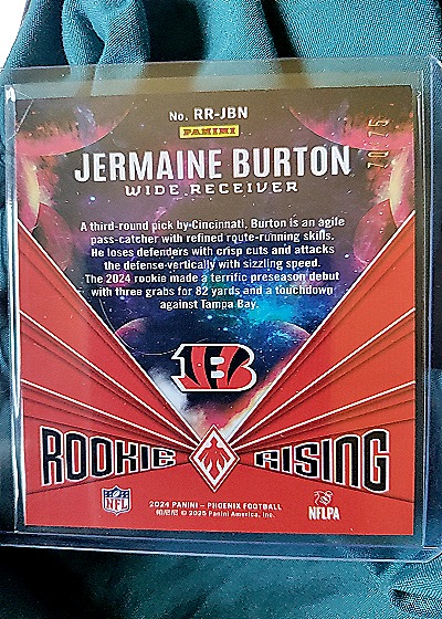 2024 Panini Phoenix #RR-JBN Jermaine Burton Rookie Rising — back