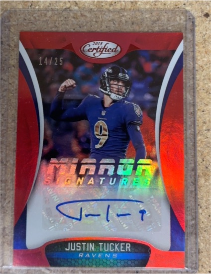2018 Panini Certified Mirror Signatures #MS-JT Justin Tucker — front