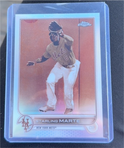 2022 Topps Chrome #132 Starling Marte Sepia Refractor New York Mets — front