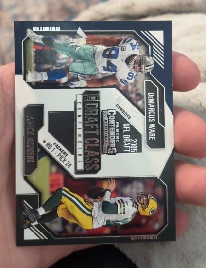 2024 Panini Contenders Historic Draft Class #22 DeMarcus Ware / Aaron Rodgers — front