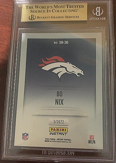 2024 Panini Instant #SR-36 Bo Nix — front