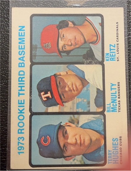 1973 Topps #603 1973 Rookie Third Basemen Terry Hughes / Bill McNulty / Ken Reitz — front