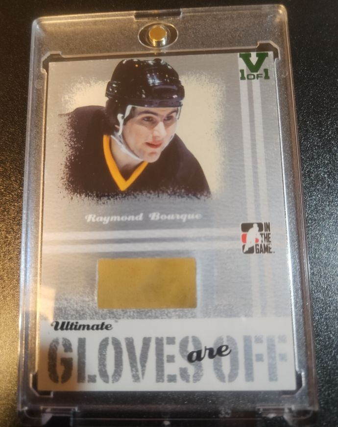 2006 In The Game Ultimate Memorabilia Gloves Are Off Raymond Bourque — front