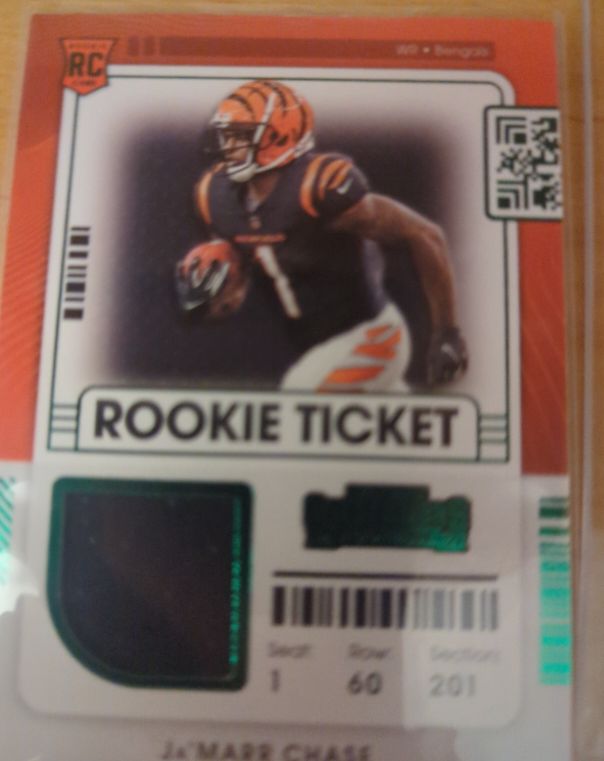 2021 Panini Contenders #RTS-JMC Ja'Marr Chase Rookie Ticket — front