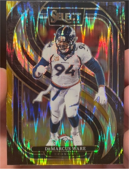 2024 Panini Select #147 DeMarcus Ware Premier Level Black & Red Shock Prizm — front