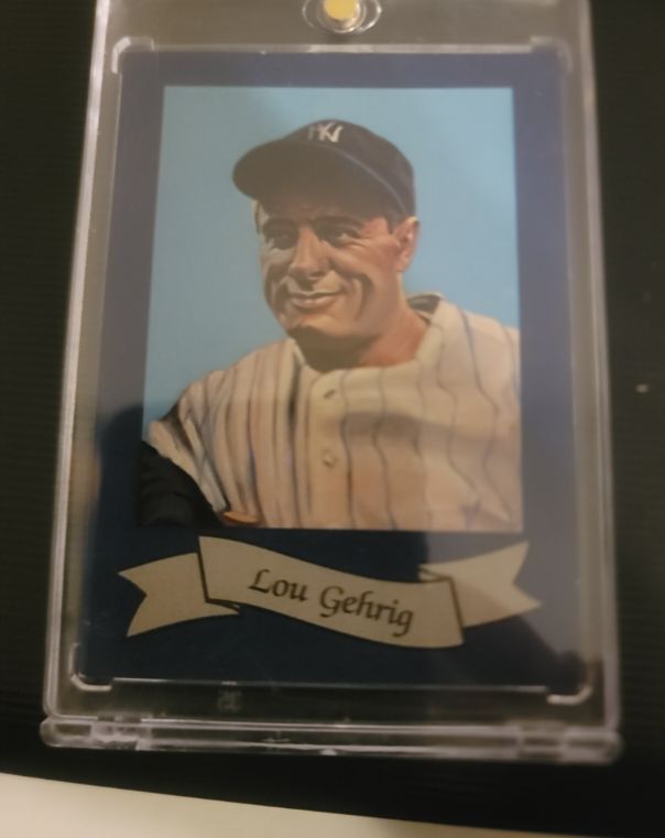 1984 Ron Lewis Oil Painting #1 Lou Gehrig — front