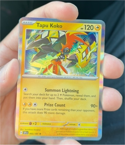 2024 Pokémon SV08 Surging Sparks #065 Tapu Koko — front