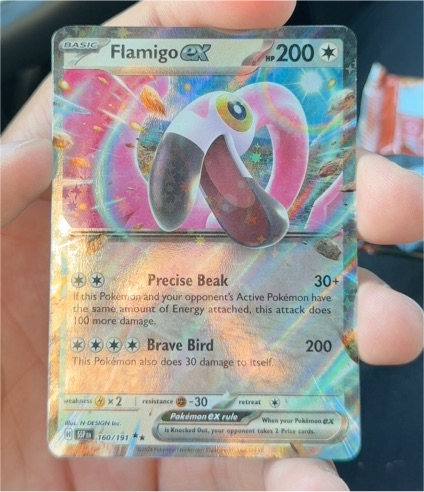 2023 Pokémon TCG SV08 Surging Sparks #160 Flamigo ex — front
