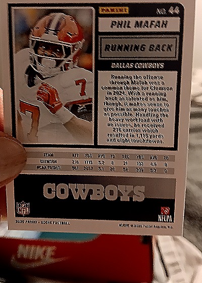 2025 Panini Score A Treat #44 Phil Mafah — back