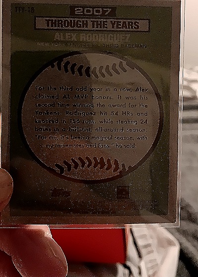2025 Topps Heritage Through the Years #TTY-18 Alex Rodriguez — back