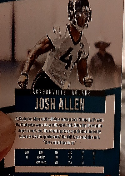 2019 Panini Prestige #RC Josh Allen — back