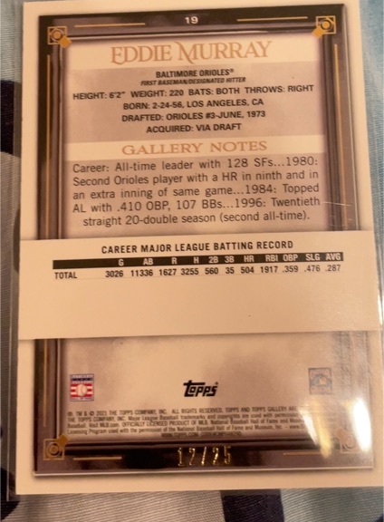 1997 Topps #19 Eddie Murray — front
