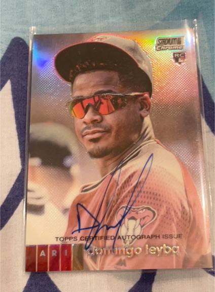 2020 Topps Stadium Club Chrome #UADL Domingo Leyba Rookie Autograph — front
