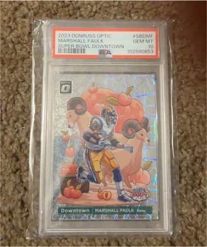 2023 Donruss Optic Super Bowl Downtown #SBDMF Marshall Faulk — front