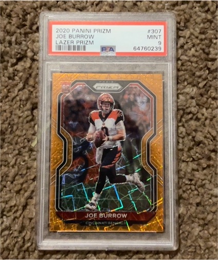 2020 Panini Prizm #307 Joe Burrow Lazer Prizm Rookie — front