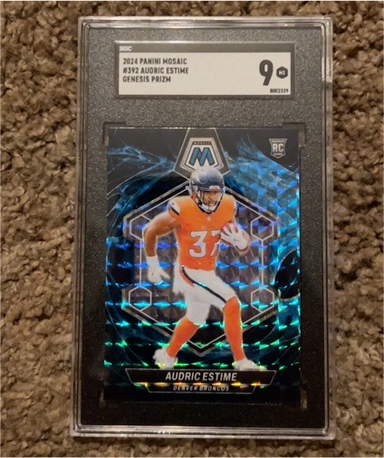 2024 Panini Mosaic #392 Audric Estime Genesis Prizm — front