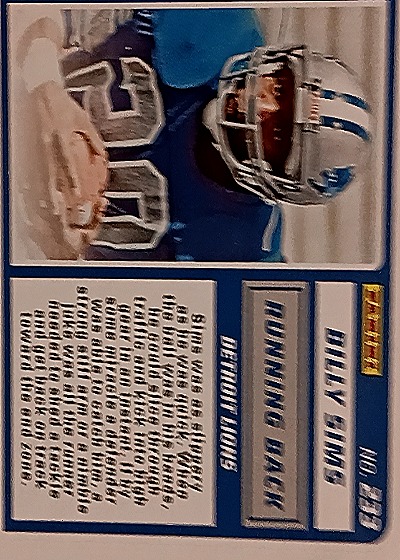 2025 Panini Score A Treat #233 Billy Sims — back