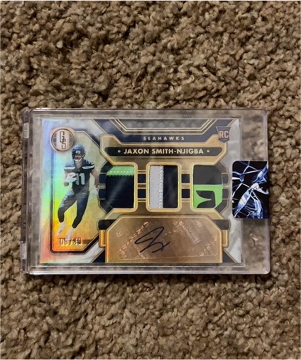 2023 Panini Gold Standard Rookie Jersey Autograph #GS-RPA Jaxon Smith-Njigba — front