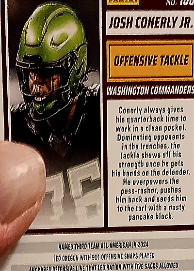 2025 Panini Score-A-Treat #100 Josh Conerly Jr. — back