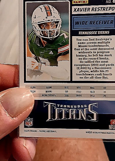 2025 Panini Score A Treat #6 Xavier Restrepo — back