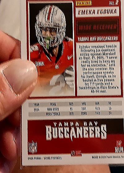 2025 Panini Score-A-Treat #2 Emeka Egbuka — back
