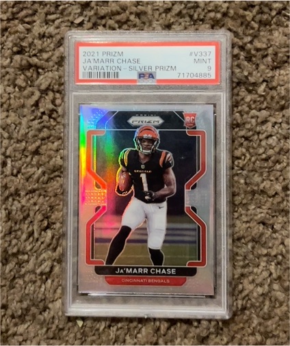 2021 Panini Prizm #V337 Ja'Marr Chase Silver Prizm Variation Rookie Card — front