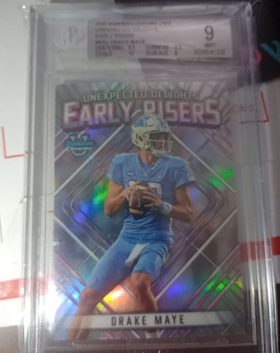 2023 Bowman Chrome University #ER-2 Drake Maye Early Risers — front