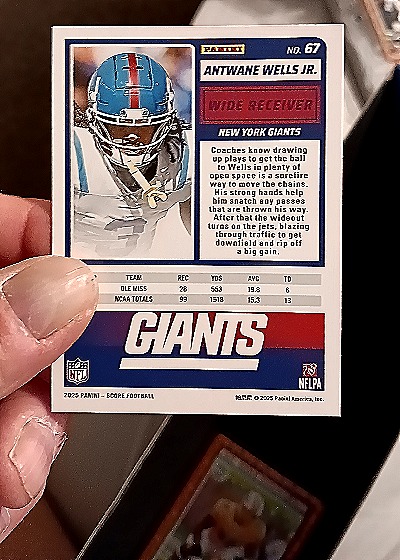 2025 Panini Score #67 Antwane Wells Jr. — back