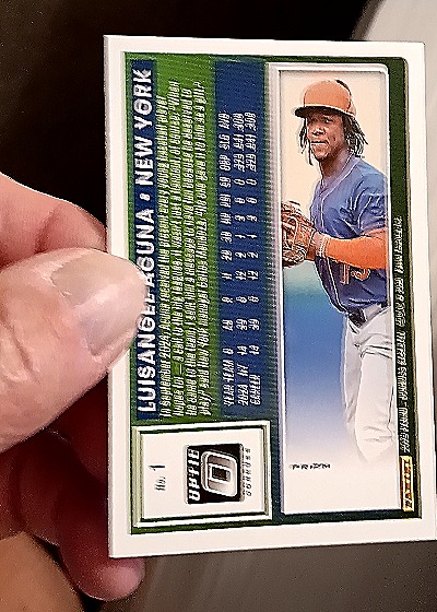 2025 Donruss Optic #1 Luisangel Acuna — back