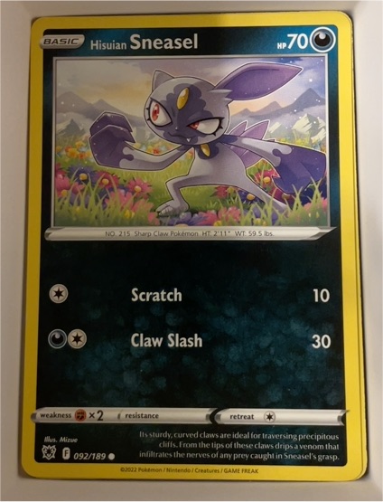 2022 Pokémon Astral Radiance #092 Hisuian Sneasel — front