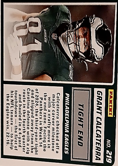 2025 Panini Score-A-Treat #219 Grant Calcaterra — back