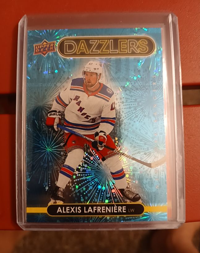 2021-22 Upper Deck Series 2 Green Dazzlers #DZ-82 Alexis Lafrenière — front