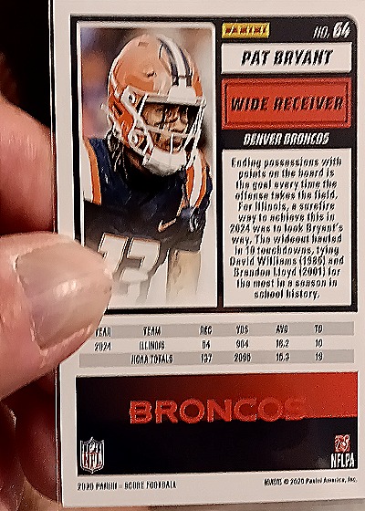 2025 Panini Score A Treat #64 Pat Bryant — back