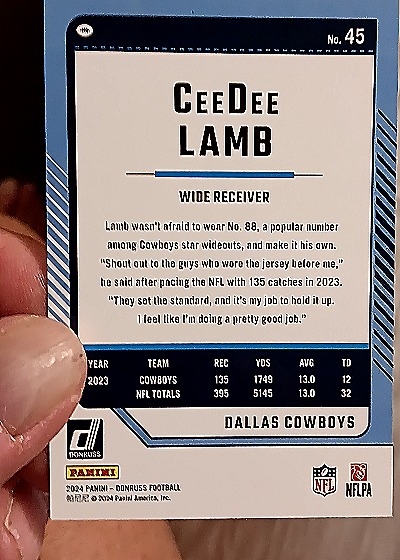 2024 Donruss #45 CeeDee Lamb — back