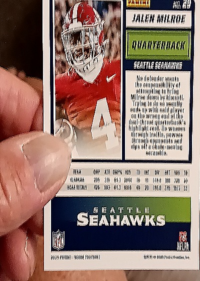 2025 Panini Score-A-Treat #29 Jalen Milroe RC — back