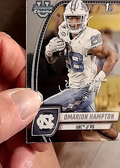 2024 Bowman University Chrome #198 Omarion Hampton — front