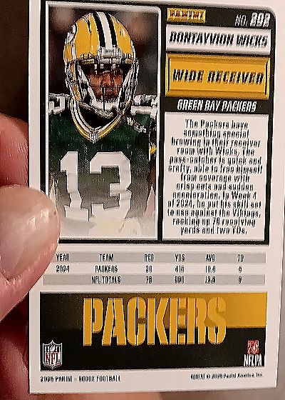 2025 Panini Score-A-Treat #292 Dontayvion Wicks — back