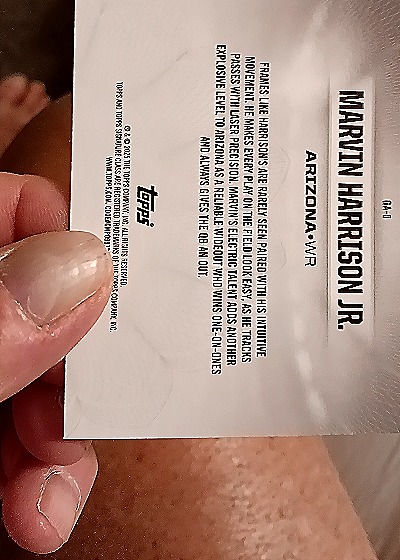 2024 Topps Signature Class #GA-5 Marvin Harrison Jr. — back