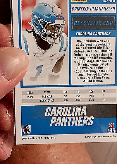 2025 Panini Score-A-Treat #4 Princey Umanmielen — back