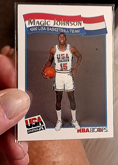 1991-92 Hoops McDonald's #54 Magic Johnson USA Basketball — front