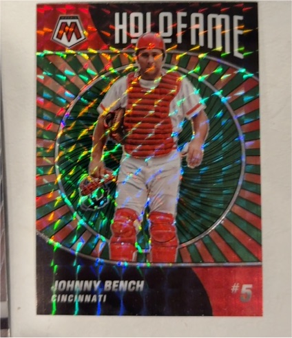 2022 Panini Mosaic Holofame #HF-11 Johnny Bench — front